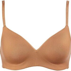 Calvin Klein Womens Size Large Lightly Lined Wirefree Bra Brown